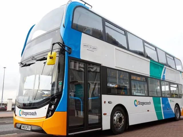 Double decker bus on teh seafront